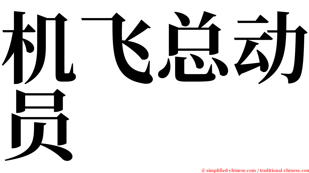 机飞总动员　　 serif font